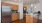 a kitchen with wooden cabinets